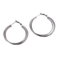 Stainless Steel Hoop Earring 316L Stainless Steel plated for woman original color 40mm Sold By Pair