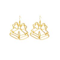 Zinc Alloy Drop Earrings Christmas Design & fashion jewelry & for woman & hollow golden nickel lead & cadmium free Sold By Pair