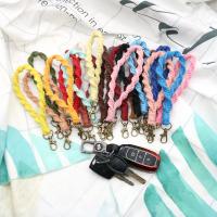 Bag Purse Charms Keyrings Keychains, Cotton Thread, with Tibetan Style, handmade, Unisex, more colors for choice, 200x20mm, Sold By PC