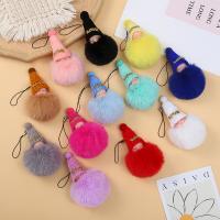 Fur Ball Pom Pom Keychain, Plush, handmade, for woman, more colors for choice, 50mm, Sold By PC