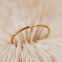 Ring Finger Titantium stali, biżuteria moda & różnej wielkości do wyboru & dla kobiety & z kamieniem, złoty, sprzedane przez PC
