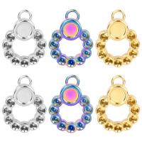 Stainless Steel Pendant Setting, 304 Stainless Steel, Donut, Vacuum Ion Plating, DIY & hollow, more colors for choice, 10x14mm, Sold By PC