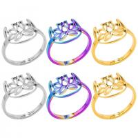 Stainless Steel Finger Ring, 304 Stainless Steel, Flower, Vacuum Ion Plating, fashion jewelry & Unisex & hollow, more colors for choice, US Ring Size:8, Sold By PC