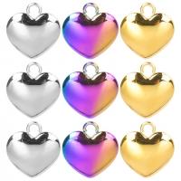 Stainless Steel Heart Pendants, 304 Stainless Steel, Vacuum Ion Plating, DIY, more colors for choice, 12x13mm, Sold By PC