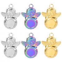 Stainless Steel Pendant Setting, 304 Stainless Steel, Angel, Vacuum Ion Plating, DIY, more colors for choice, 19x25mm, Sold By PC