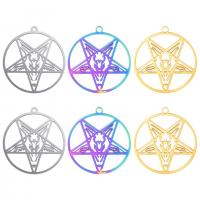 Stainless Steel Pendants, 304 Stainless Steel, pentagram, Vacuum Ion Plating, DIY & hollow, more colors for choice, 29x32mm, Sold By PC