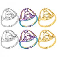 Палец кольцо из нержавеющей стали, Нержавеющая сталь 304, ювелирные изделия моды & Мужская & отверстие, Много цветов для выбора, размер:8, продается PC
