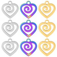 Stainless Steel Heart Pendants, 304 Stainless Steel, Vacuum Ion Plating, DIY & hollow, more colors for choice, 14x15mm, Sold By PC