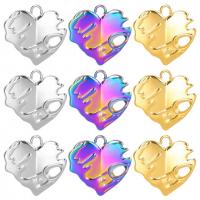 Stainless Steel Heart Pendants, 304 Stainless Steel, Vacuum Ion Plating, DIY & hollow, more colors for choice, 20x20mm, Sold By PC