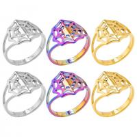 Prst prsten od inoxa, 304 nehrđajućeg čelika, paukova mrea, modni nakit & bez spolne razlike & šupalj, više boja za izbor, Veličina:8, Prodano By PC