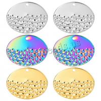 Stainless Steel Pendants, 304 Stainless Steel, Flat Oval, Vacuum Ion Plating, DIY, more colors for choice, 28x22mm, Sold By PC