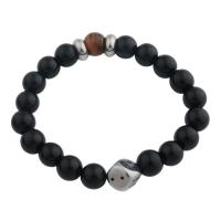 Agate Jewelry Bracelet, with 304 Stainless Steel, fashion jewelry & Unisex, 12.50mm, Sold Per Approx 8.27 Inch Strand