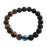 Evil Eye Jewelry Bracelet Agate with Tiger Eye fashion jewelry & Unisex 10.50mm Sold Per Approx 8.27 Inch Strand