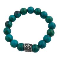 Fashion Turquoise Bracelets, Phoenix Turquoise, with 304 Stainless Steel, fashion jewelry & Unisex, 12.50mm, Sold Per Approx 8.66 Inch Strand