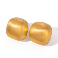 Stainless Steel Stud Earrings 304 Stainless Steel 18K gold plated fashion jewelry & for woman golden 19.40mm Sold By Pair