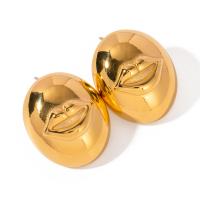 Brincos de garanhão de aço inoxidável, Aço inoxidável 304, 18K banhado a ouro, joias de moda & para mulher, dourado, 24.10x20mm, vendido por par