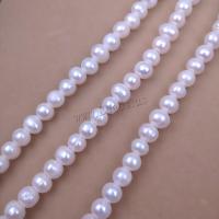 Natural Freshwater Pearl Loose Beads, Slightly Round, DIY, white, Length about 9mm, Hole:Approx 2.5mm, Sold Per Approx 38 cm Strand