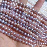 Natural Freshwater Pearl Loose Beads, Slightly Round, DIY, more colors for choice, Length about 5mm, Sold Per Approx 38 cm Strand