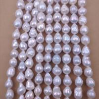 Naturales agua dulce perlas sueltas, Perlas cultivadas de agua dulce, Gota, Bricolaje, Blanco, Length about 9-11mm, Vendido para aproximado 38 cm Sarta