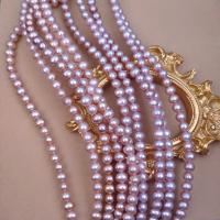 Natural Freshwater Pearl Loose Beads, Slightly Round, DIY, purple, Length about 7-8mm, Sold Per Approx 38 cm Strand