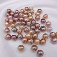 Natural Freshwater Pearl Loose Beads, Slightly Round, DIY & no hole, mixed colors, Length about 9-10mm, Sold By PC