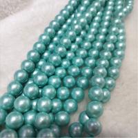 Peties perles de la mer du sud, Shell Pearl, Rond, vernis au four, DIY & normes différentes pour le choix, bleu, Longueur Environ 38 cm, Vendu par PC
