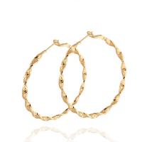 Brass Hoop Earring, gold color plated, fashion jewelry & for woman, nickel, lead & cadmium free, 50x3mm, Sold By Pair