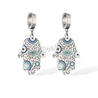 Evil Eye Earrings Brass Hand plated fashion jewelry nickel lead & cadmium free Sold By Pair