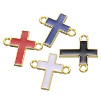 Cross Zinc Alloy Connector plated DIY & enamel nickel lead & cadmium free Approx Sold By Bag