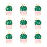 Tibetan Style Enamel Pendants, Opuntia Stricta, plated, DIY, more colors for choice, nickel, lead & cadmium free, 22x13x11mm, Approx 300PCs/Bag, Sold By Bag