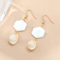 Zinc Alloy Drop Earrings with Plank & Shell Shell plated fashion jewelry & for woman nickel lead & cadmium free Sold By Pair