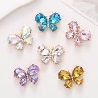 Jewelry Accessories Zinc Alloy Butterfly plated DIY & with rhinestone nickel lead & cadmium free Sold By PC