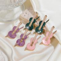 Zinc Alloy Stud Earring with Plastic Pearl Violin fashion jewelry & for woman & enamel nickel lead & cadmium free Sold By Pair