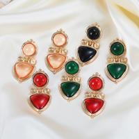 Zinc Alloy Stud Earring with Resin fashion jewelry & for woman nickel lead & cadmium free Sold By Pair