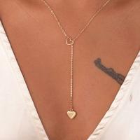 Zinc Alloy Jewelry Necklace Heart plated fashion jewelry & for woman gold nickel lead & cadmium free Sold By PC
