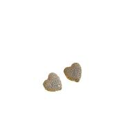 Brass Leverback Earring Heart plated micro pave cubic zirconia & for woman Sold By Pair