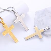 Edelstahl Schmuck Halskette, 304 Edelstahl, Kreuz, plattiert, unisex, keine, Länge ca. 60 cm, verkauft von PC