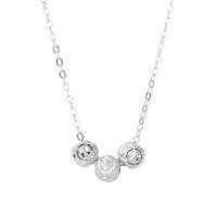 925 Sterling Silver Necklaces, with 5CM extender chain, plated, for woman, platinum color, Length:Approx 40 cm, Sold By PC