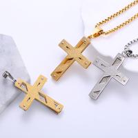 Stainless Steel Jewelry Necklace 316 Stainless Steel Cross plated Unisex Length Approx 60 cm Sold By PC