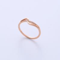 Cubic Zirconia Stainless Steel Finger Ring 316 Stainless Steel plated & micro pave cubic zirconia & for woman rose gold color Sold By PC