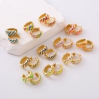 Brass Leverback Earring, plated, for woman & enamel, more colors for choice, Sold By Pair