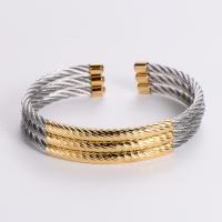 Stainless Steel Bangle 304 Stainless Steel plated for man golden Inner Approx 62mm Sold By PC