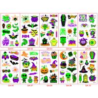 Tattoo Sticker, PET, with Paper, Halloween Design & for children & luminated, Sticker size:12x6.8cm, Sold By PC