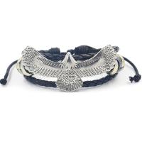 Cowhide Bracelet with Zinc Alloy eagle plated multilayer & Unisex Length Approx 7 Inch Sold By PC