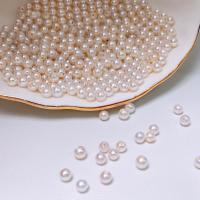 Natural Freshwater Pearl Loose Beads, Slightly Round, DIY & different size for choice, white, Sold By PC