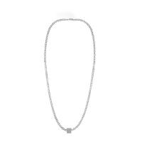 Titanium Steel Necklace, Square, fashion jewelry & Unisex, original color, Length:Approx 60 cm, Sold By PC