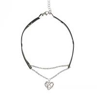 Tibetan Style Jewelry Necklace, with Titanium Steel, with 7.8cm extender chain, silver color plated, fashion jewelry & for woman, nickel, lead & cadmium free, Length:Approx 31 cm, Sold By PC