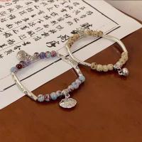 Tibetan Style Bracelet, with Porcelain, silver color plated, fashion jewelry & different styles for choice & for woman, nickel, lead & cadmium free, Length:Approx 18 cm, Sold By PC