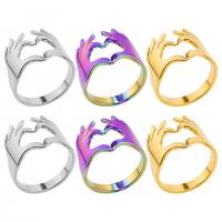 Vinger Ring in edelstaal, 304 roestvrij staal, Hand, mode sieraden & uniseks & hol, meer kleuren voor de keuze, Maat:8, Verkocht door PC