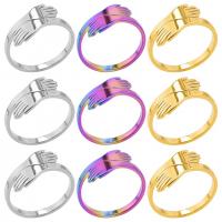 Stainless Steel Finger Ring, 304 Stainless Steel, Hand, Vacuum Ion Plating, fashion jewelry & Unisex, more colors for choice, US Ring Size:8, Sold By PC